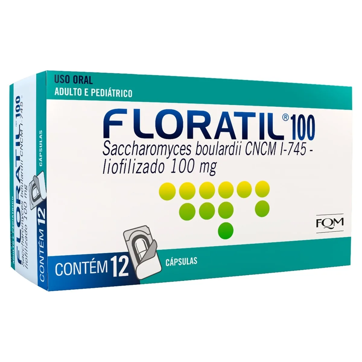 Probiótico Floratil 100mg - 12 Cápsulas