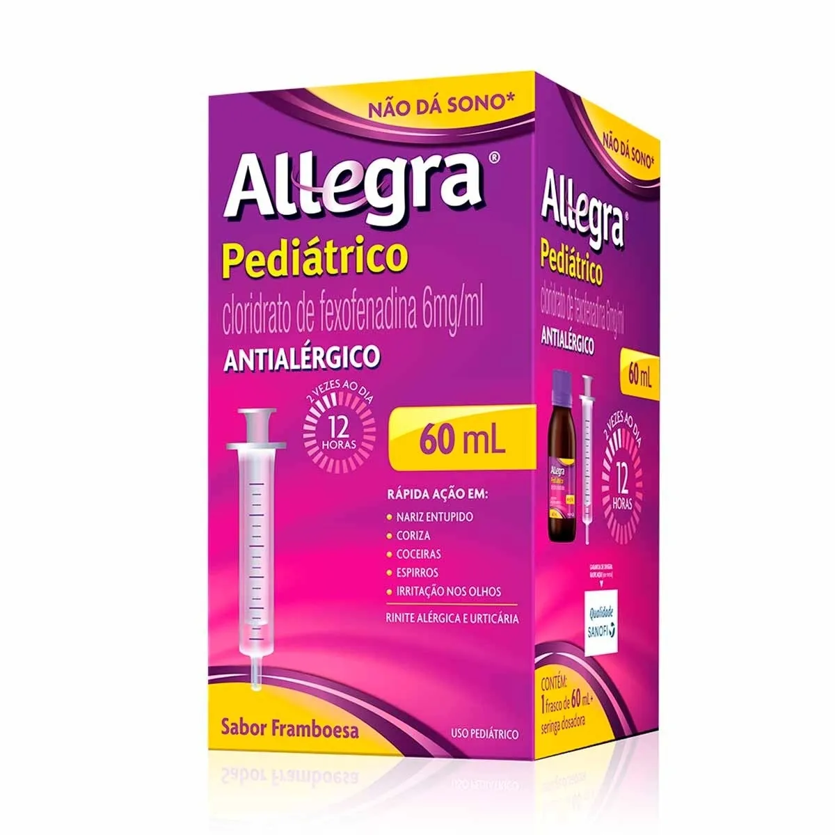 Allegra Cloridrato de Fexofenadina 6mg/ml Antialérgico Pediátrico Suspensão Oral - 60ml