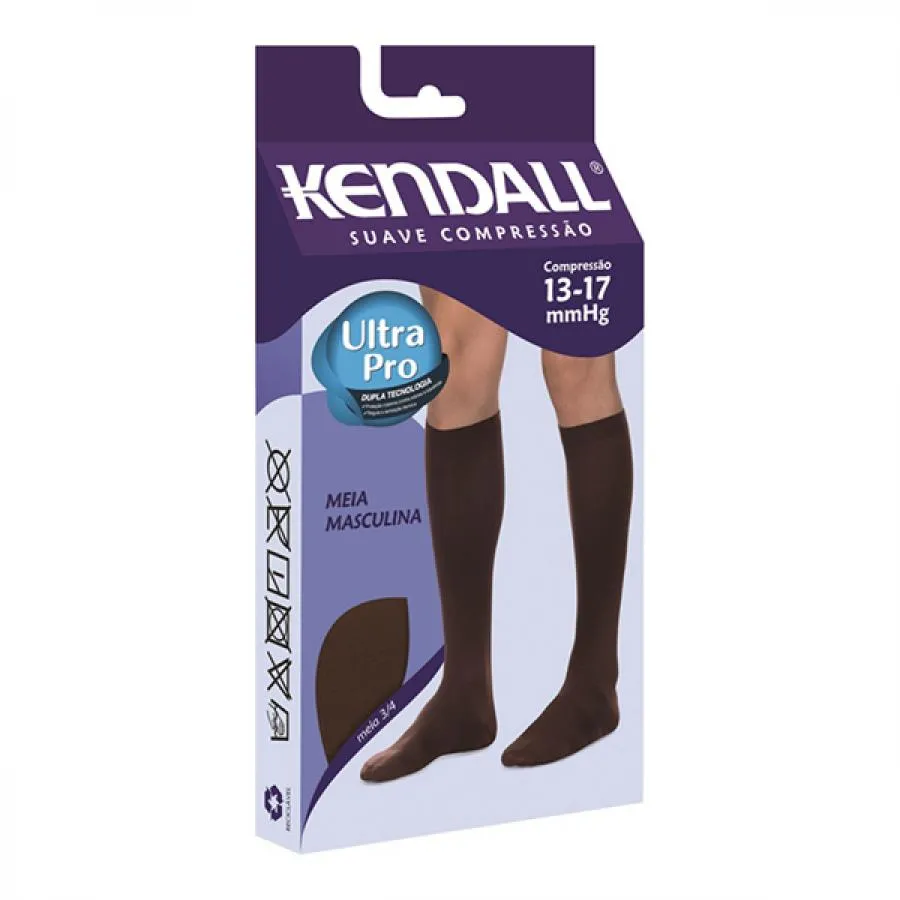 Meia Kendal 13-17 - 3/4 Masculina G Preto Com Ponteira