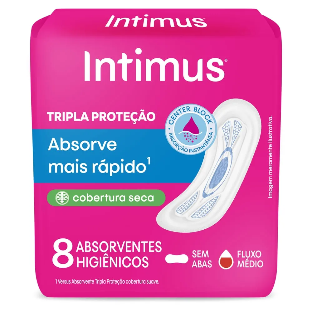 Absorvente Intimus Tripla Protecao Seca Sem Abas 8 Unidades