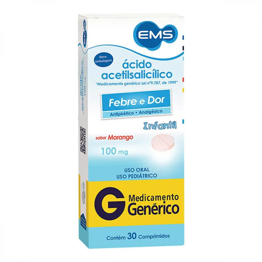 A A S Ems Infantil 100mg Com 30 Comprimidos