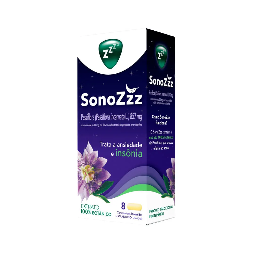 Sonozzz Passiflora Sono Com 8 Comprimidos Revestidos 857mg