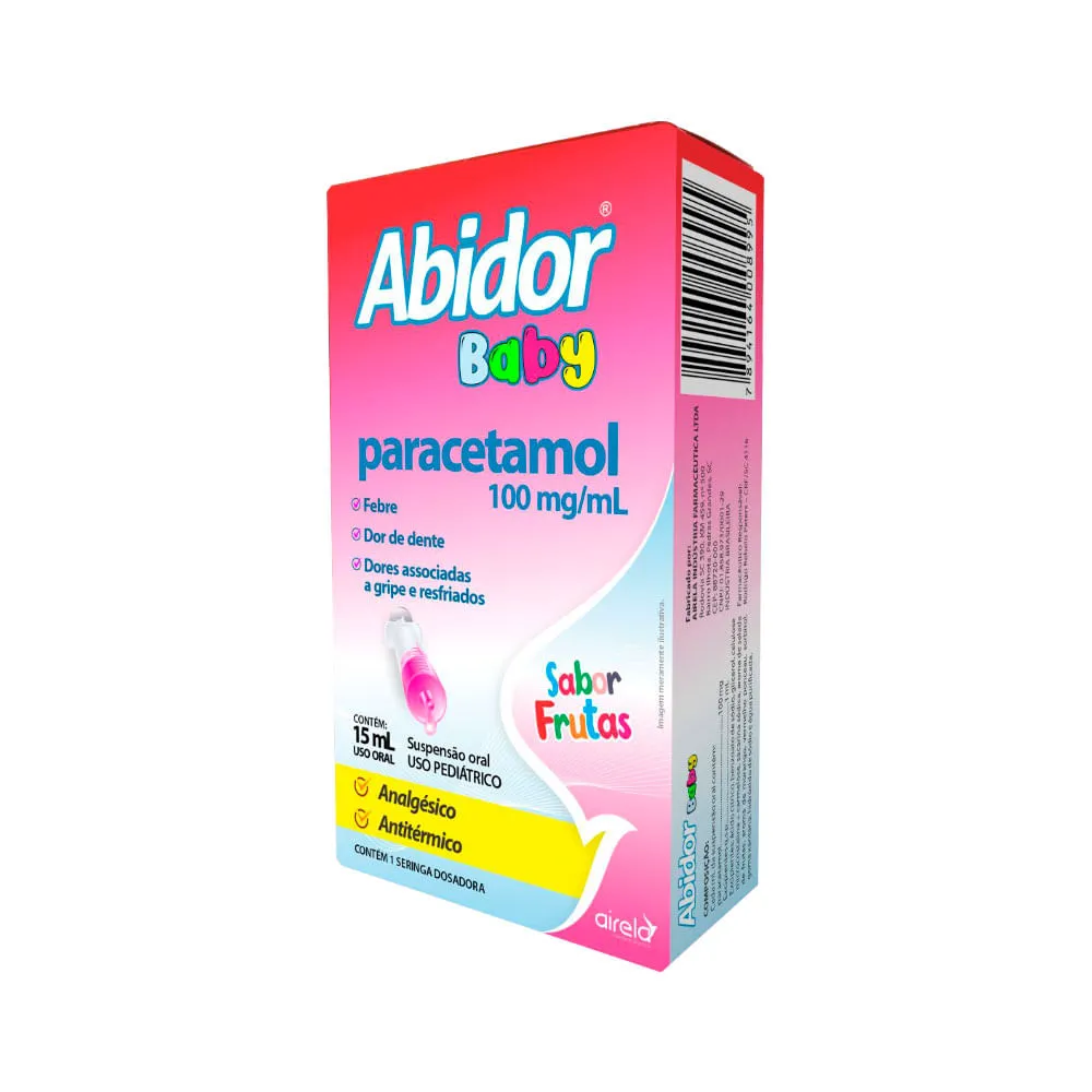 Abidor Baby Paracetamol 15ml Suspensao Oral 100mg/ml Frutas