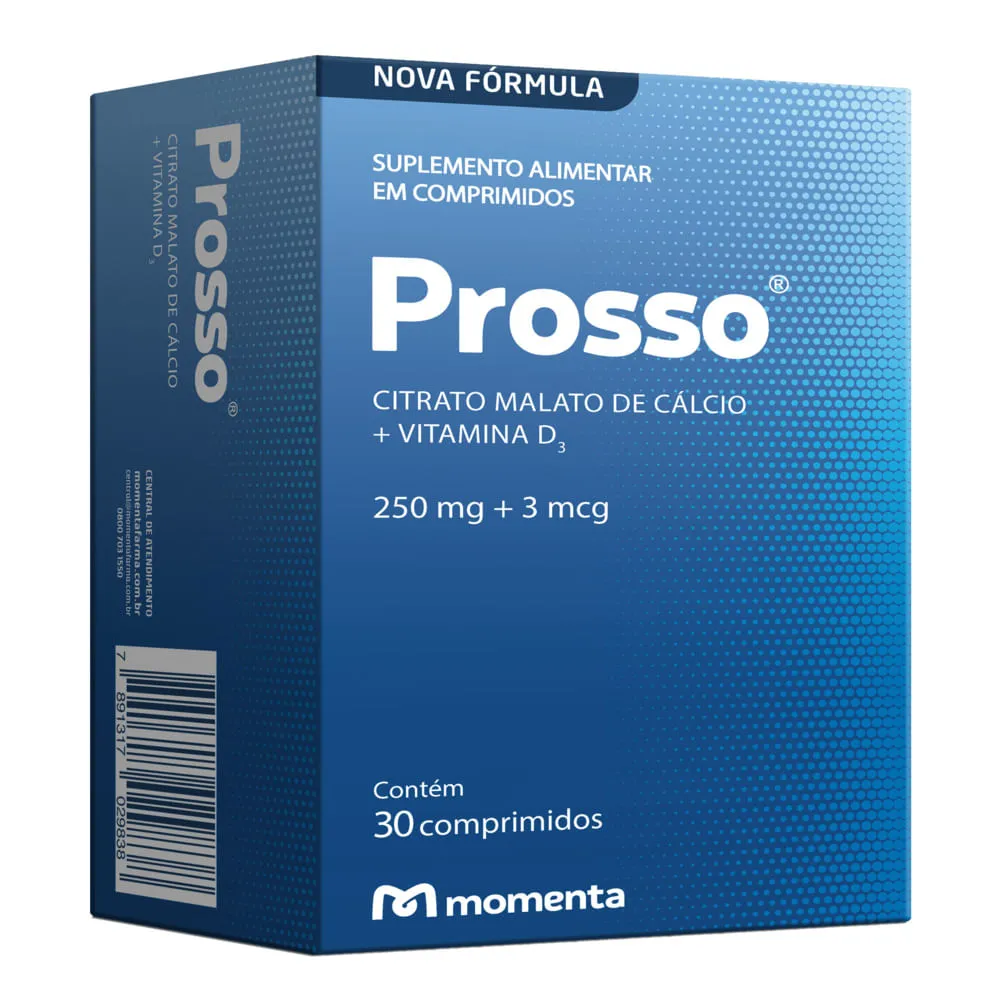 Prosso Com 30 Comprimidos 250mg+3,0mcg