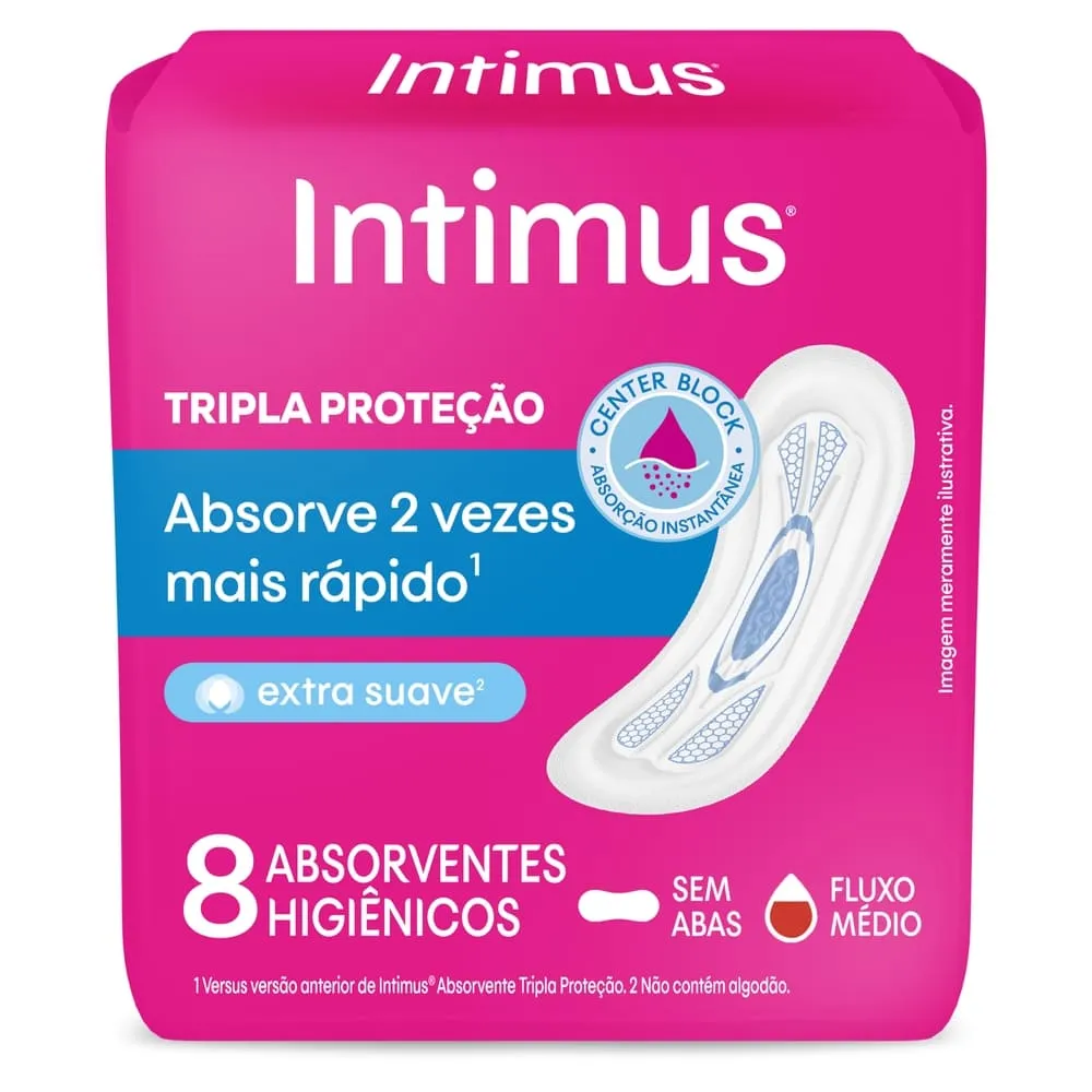 Absorvente Intimus Tripla Protecao Suave Sem Abas 8 Unidades