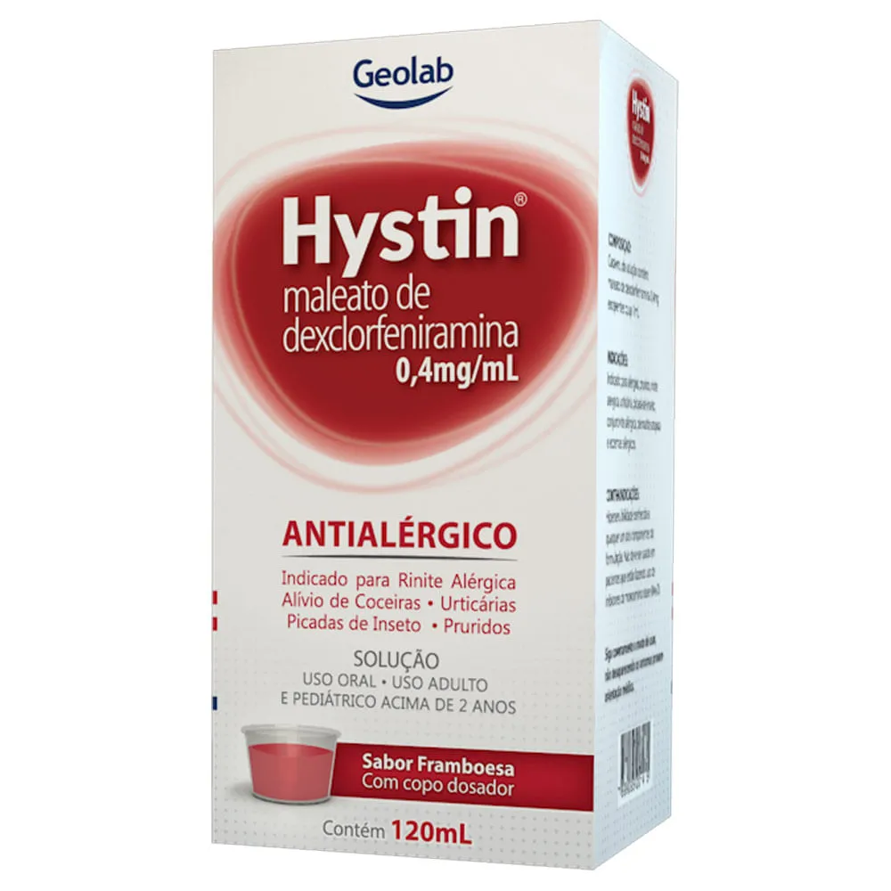 Hystin 120ml Solucao Oral 0,4mg/ml Framboesa