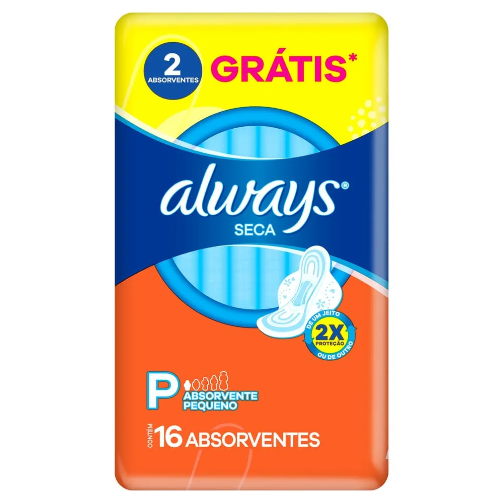Absorvente Always Super Protecao Seca Com Abas 16 Unidades