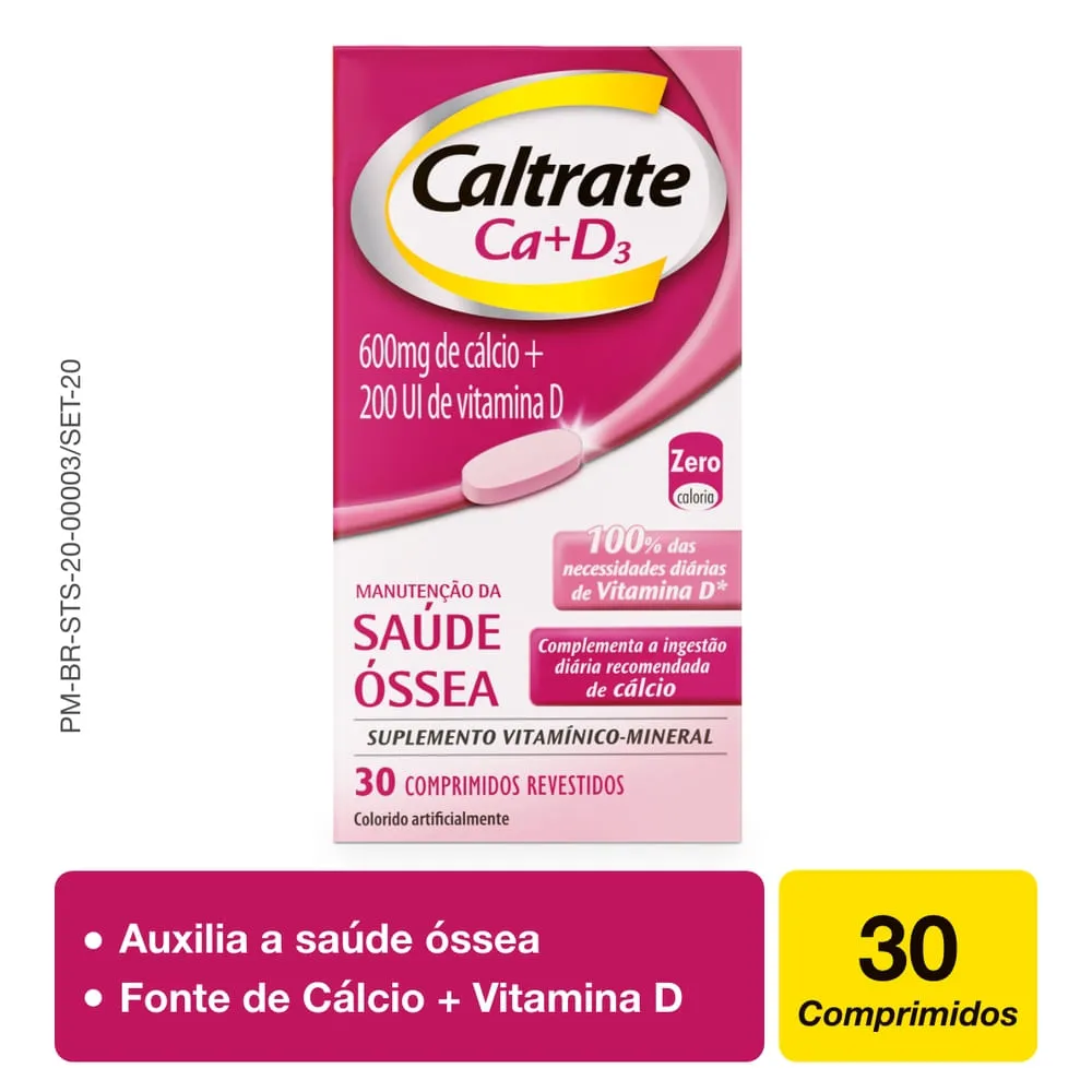 Caltrate Ca 600mg + D3 200ui Com 30 Comprimidos