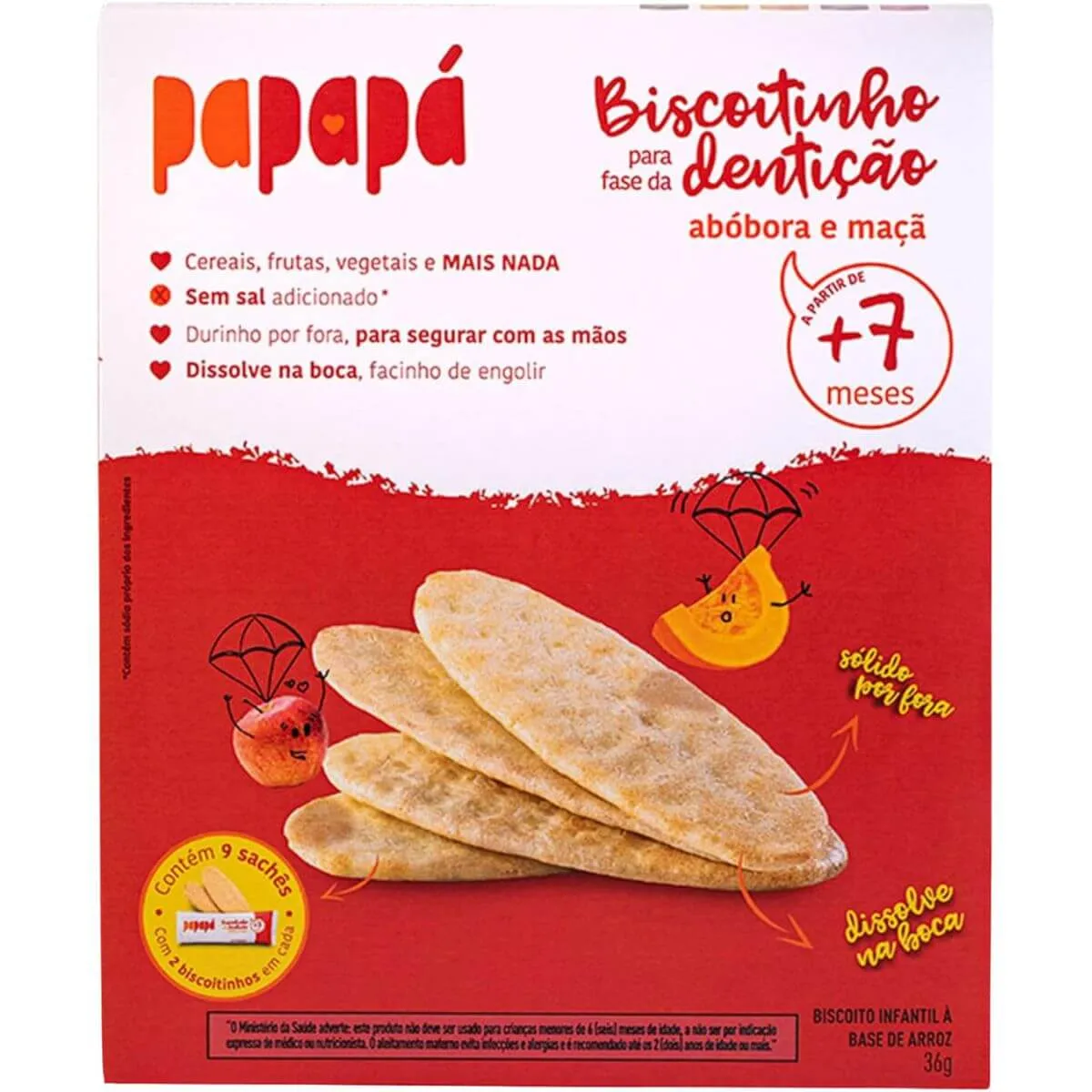 Biscoitinho Vegetal Dentição Abóbora e Maçã 36g - Papapá
